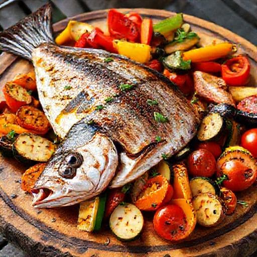 Mackerel with Mediterranean Vegetables on the Grill
