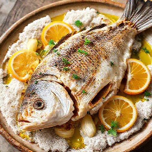 Mediterranean Salt-Crusted Fish with Fennel and Orange