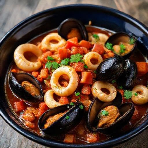 Kozice na Buzaru with Mussels
