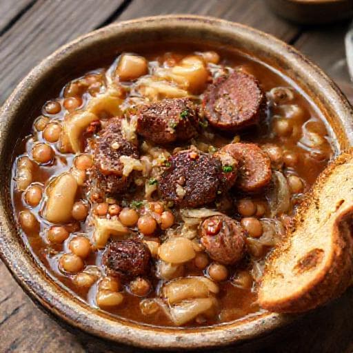 Istarska Jota with Sausage and Smoked Ribs