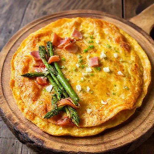 Fritaja sa šparogama and Prosciutto