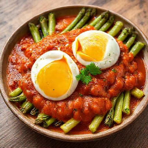 Šparoge s jajima na buzaru (Asparagus with Eggs in Buzara Sauce)