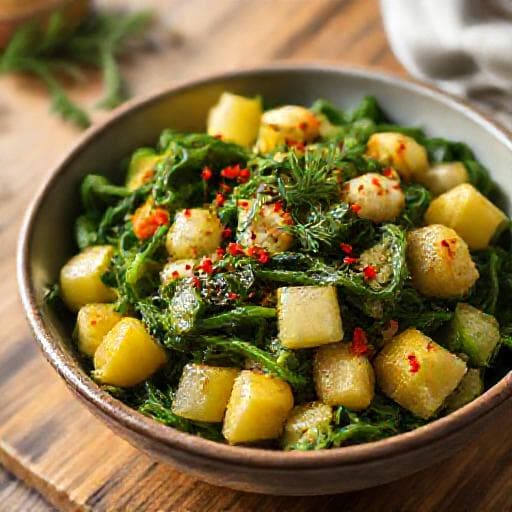 Quick Raštika s Krumpirom (Speedy Greens and Potatoes)