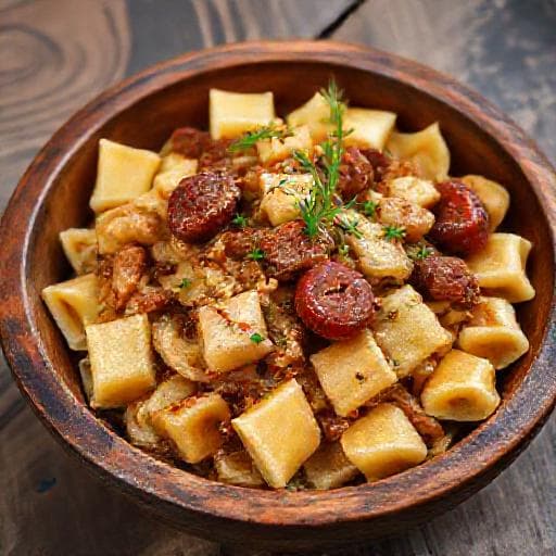 Špek Fileki with Sausage and Cabbage