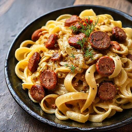 Krpice sa Zeljem and Smoked Sausage