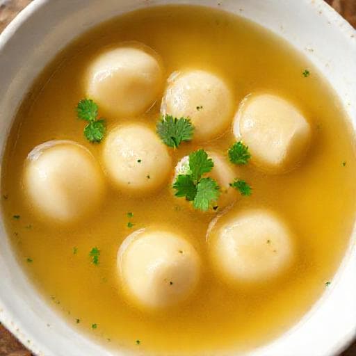 Classic Juha s Griz Knedlama (Semolina Dumpling Soup)