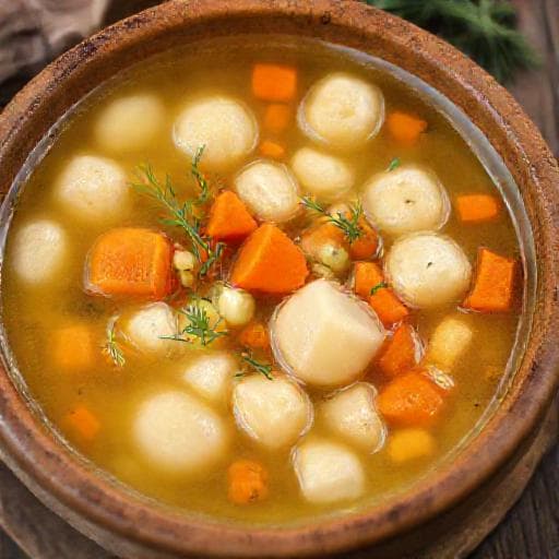 Hearty Juha s Griz Knedlama with Root Vegetables