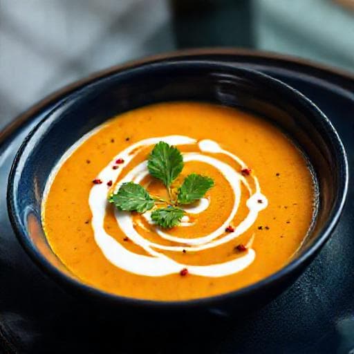 Spicy Pumpkin and Coconut Cream Soup