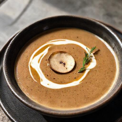 Mushroom Cream Soup with Truffle Oil (Krem juha od gljiva s tartufima)