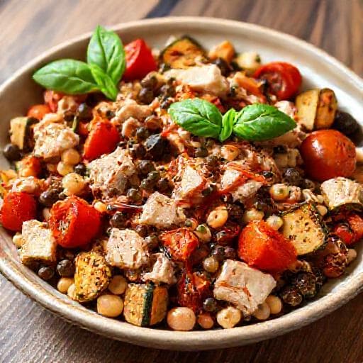 Tuna and Bean Salad with Roasted Vegetables