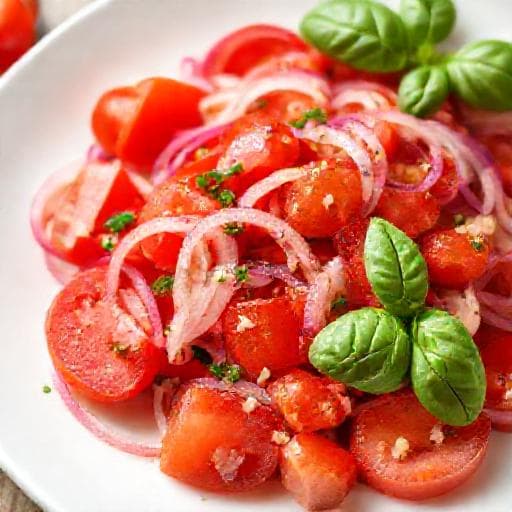 Quick Tomato and Onion Salad with Garlic