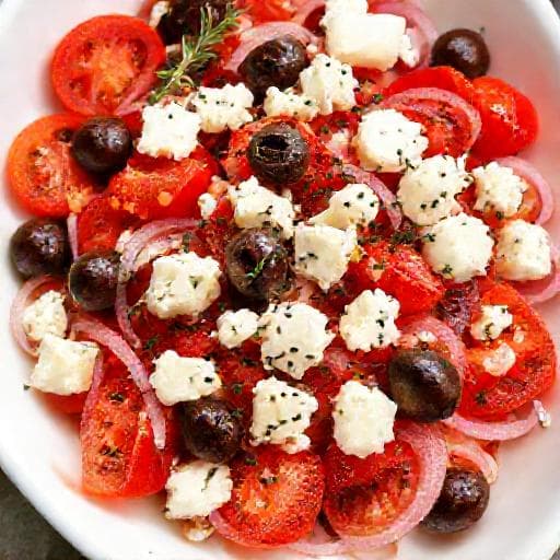 Mediterranean Tomato and Onion Salad with Feta