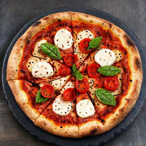 Pizza Margherita with Buffalo Mozzarella and Cherry Tomatoes