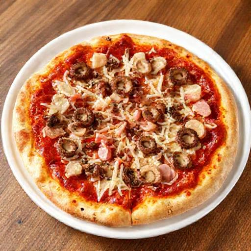 Quick Ham and Mushroom Pizza