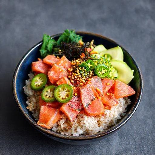 Spicy Tuna and Salmon Poké Bowl