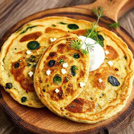Savory Protein Pancakes with Spinach and Feta