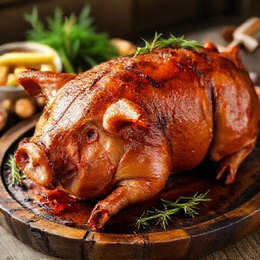 Traditional Odojak na ražnju (Spit-Roasted Piglet)