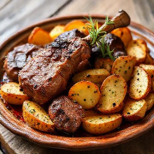 Traditional Roasted Lamb with Potatoes (Pečena Janjetina s Krumpirom)