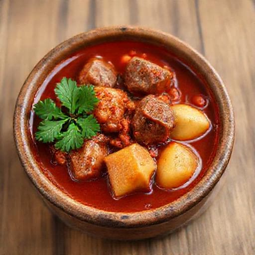 Traditional Juneći Gulaš s Krumpirom (Beef Goulash with Potatoes)