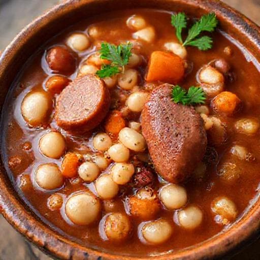 Traditional Grah s Kobasicom (Serbian Bean Stew with Sausage)