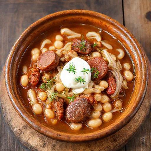 Grah s Kobasicom i Kiselim Kupusom (Beans with Sausage and Sauerkraut)