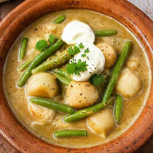Varivo od Mahuna sa Kiselim Vrhnjem (Green Bean Stew with Sour Cream)