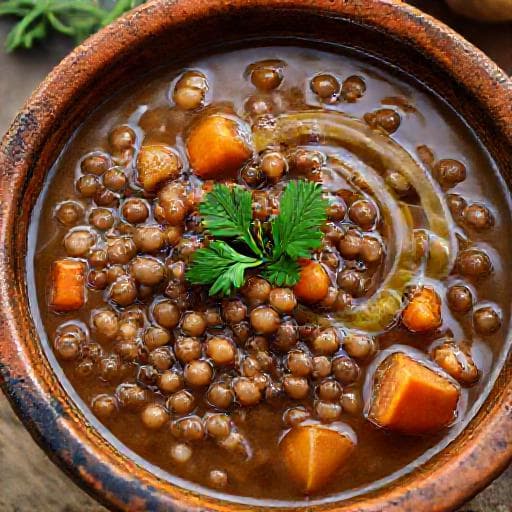 Traditional Croatian Varivo od Leće (Lentil Stew)