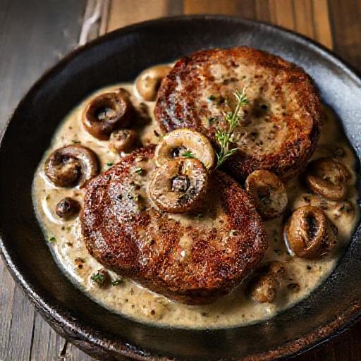 Istrian-Style Naravni Odrezak u Umaku (Mushroom & Wine Variation)