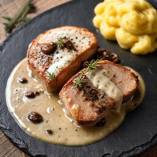 Svinjski lungić s vrganjima i vrhnjem (Pork Tenderloin with Porcini and Cream)