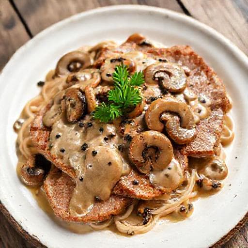 Teleći odresci s gljivama (Veal Steaks with Mushrooms)