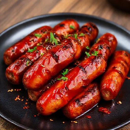 Spicy Lamb and Beef Ćevapčići with Ajvar Glaze