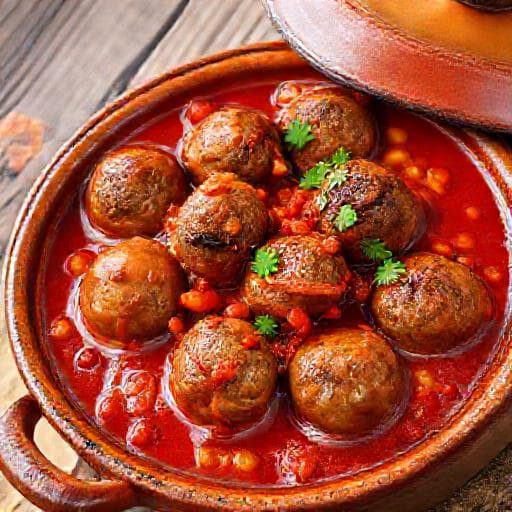 Mesne Okruglice u Pikantnom Umaku od Rajčice s Paprikom (Spicy Meatballs in Tomato Sauce with Peppers)
