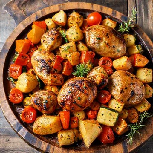 Piletina s Krumpirom i Povrćem u Pecnici (Oven-Baked Chicken, Potatoes, and Vegetables)