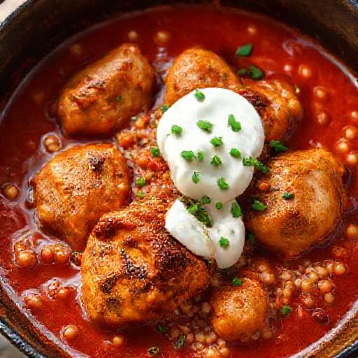 Spicy Chicken Paprikash with Buckwheat Groats (Regional Twist)