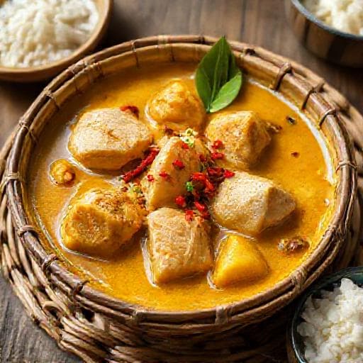 Gulai Tempoyak Ikan Patin with Nangka Muda (Young Jackfruit)