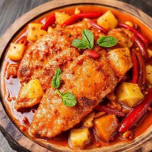 Spicy Ikan Siakap Masam Manis with Tamarind