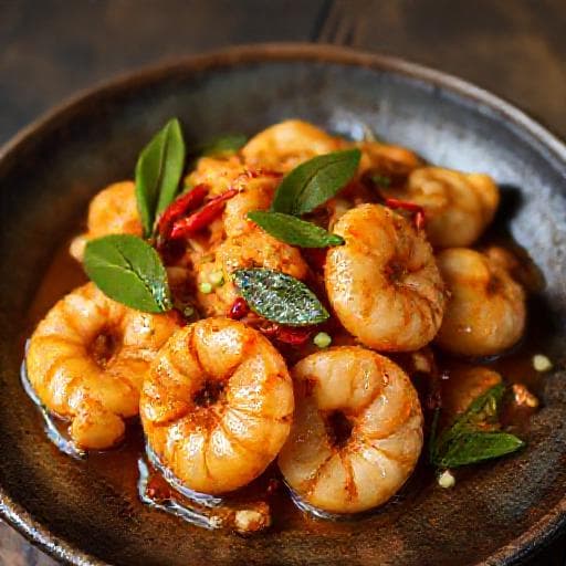 Spicy Udang Goreng Butter with Curry Leaves