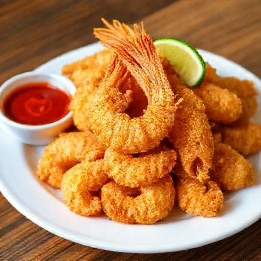 Classic Udang Celup Tepung (Fried Prawns with Flour Batter)