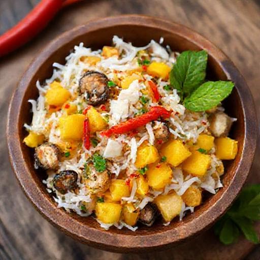 Kerabu Kerang with Mango and Coconut