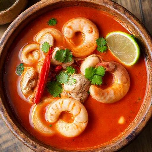 Tom Yam Ayam Seafood (Tom Yum with Chicken and Shrimp)