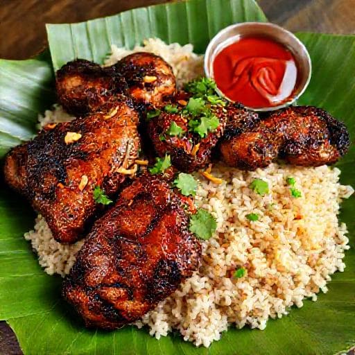 Nasi Ayam Panggang Berempah (Spiced Grilled Chicken Rice)