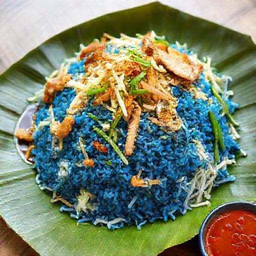 Nasi Kerabu (Classic Blue Rice Salad)