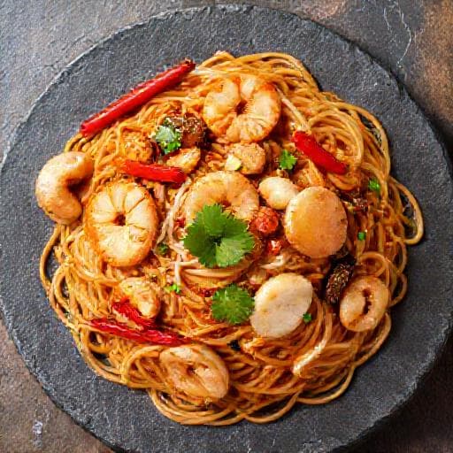 Mee Hoon Goreng Singapura with Seafood