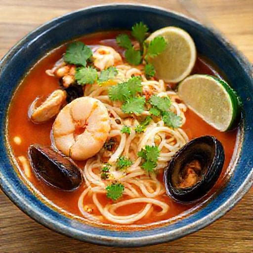 Seafood Mee Hoon Sup with Tom Yum Twist