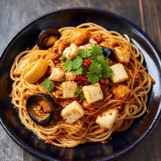 Mee Hoon Siam with Seafood and Tofu