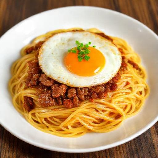 Mee Kolok Sarawak with Fried Egg
