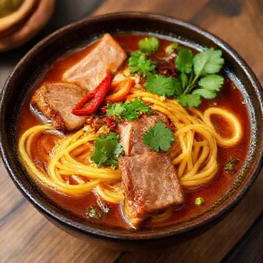 Spicy Pork Belly Noodle Soup (Sang Nyuk Mee Twist)