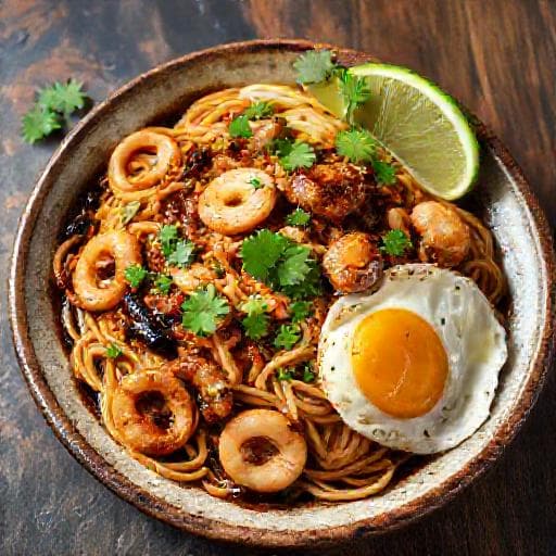 Maggi Goreng Mamak with Seafood