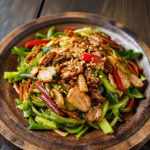 Quick Tuhau Goreng with Anchovies