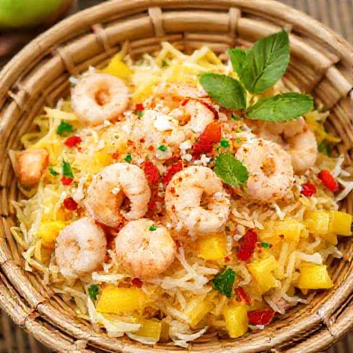 Kerabu Mangga with Prawns and Coconut